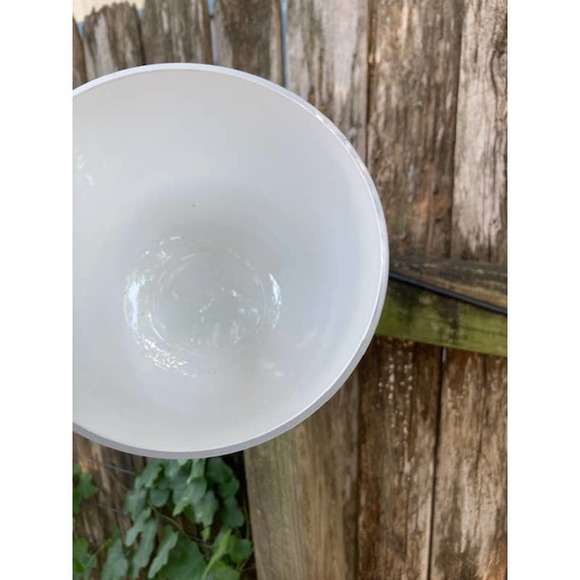 Large White Glass Rhinestone RAINBOW Vase - White Round Bling Planter - Picture 9 of 9